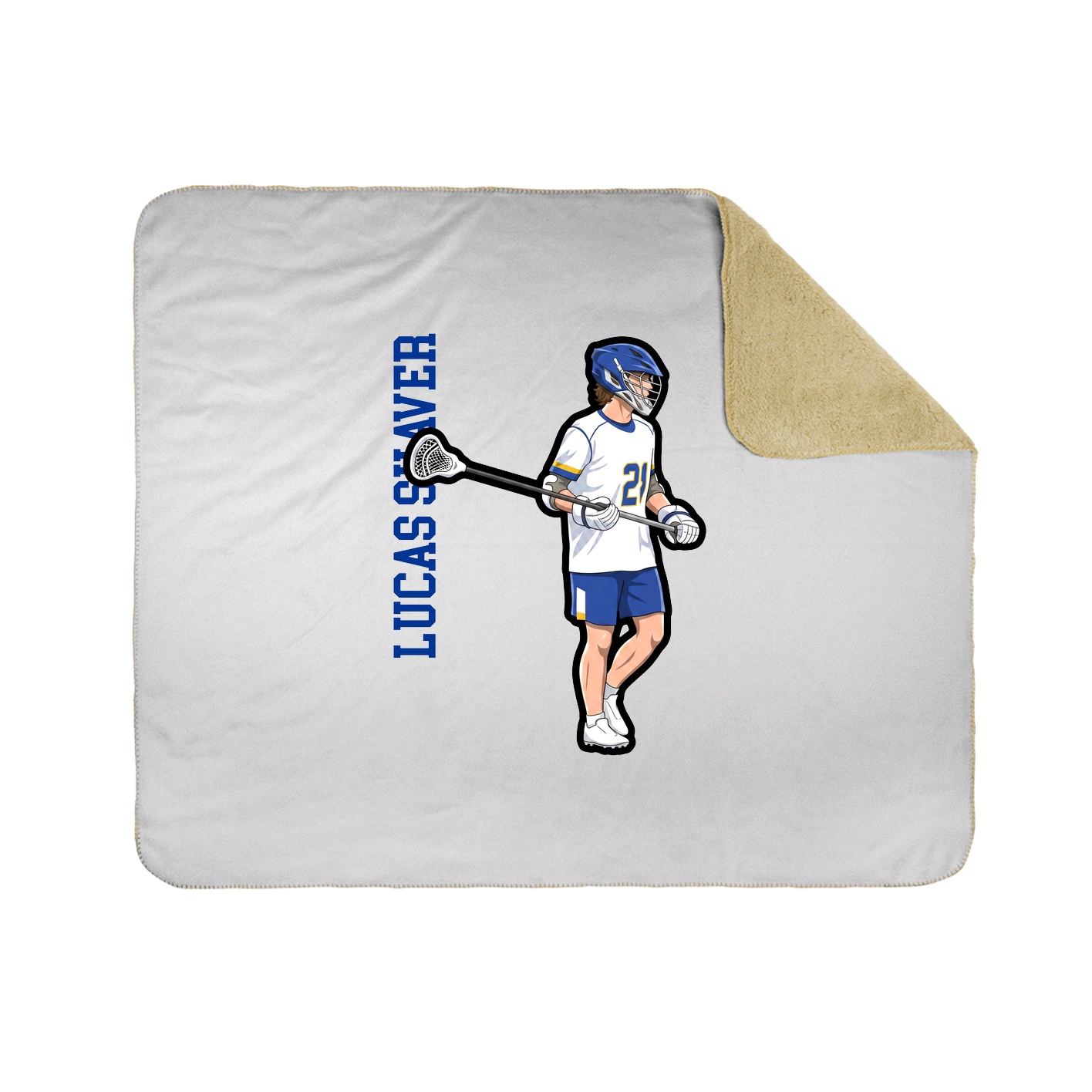 Throw Blanket — Name Vertical in White