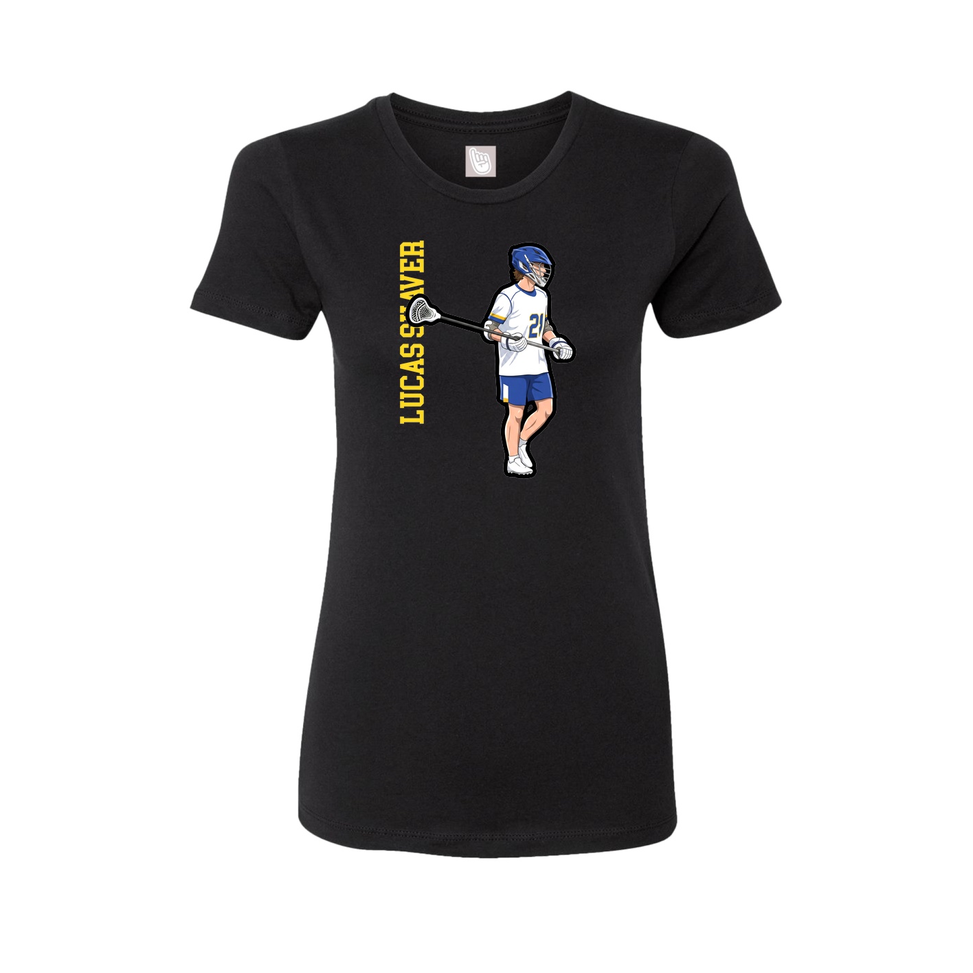 Fitted Women's Tee — Name Vertical in Black