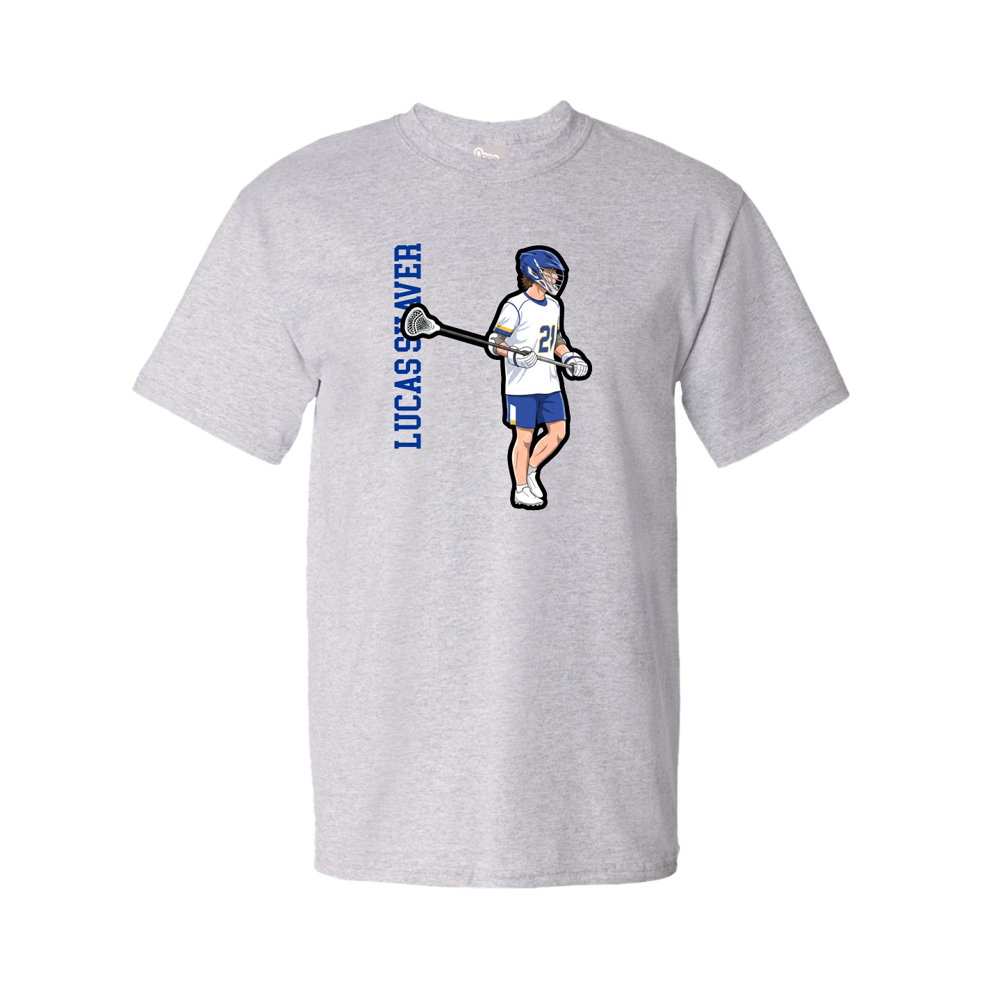 Youth Tee — Name Vertical in Grey