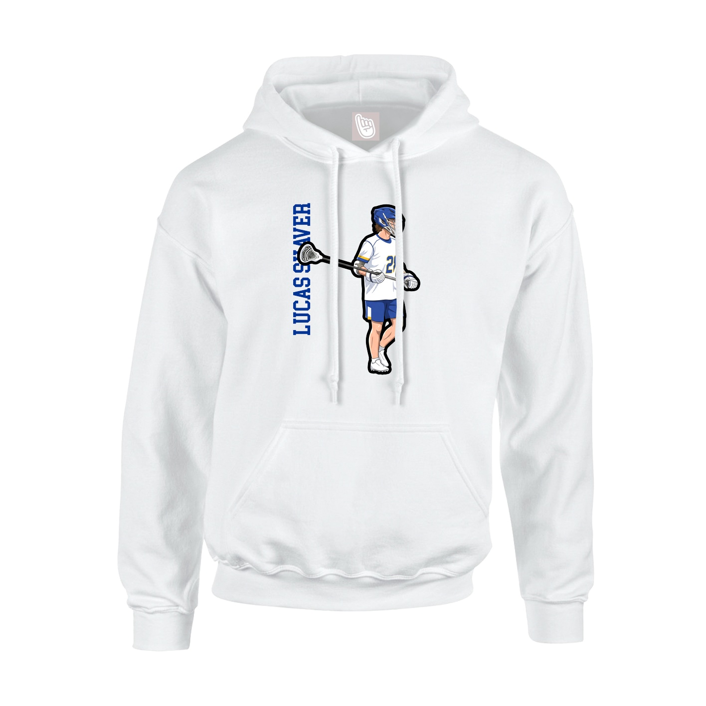 Hoodie — Name Vertical in White