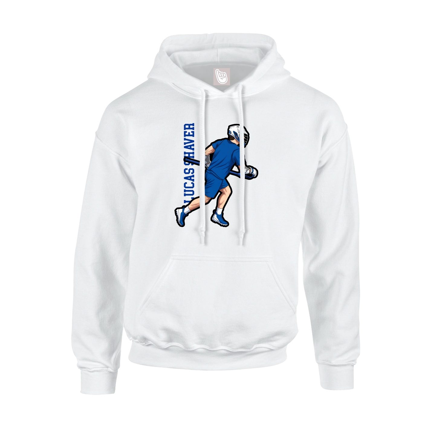 Hoodie — Name Vertical in White