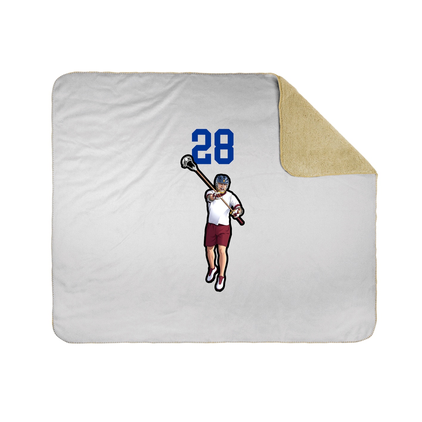 Throw Blanket — Number Top in White