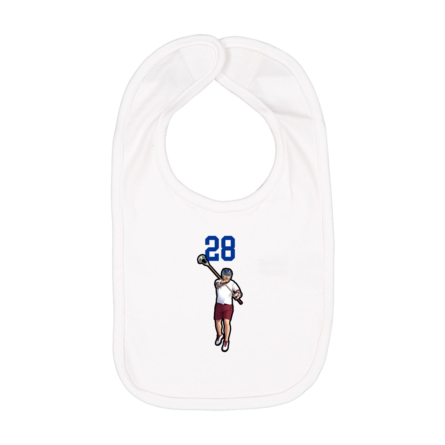 Infant Bib — Number Top in White