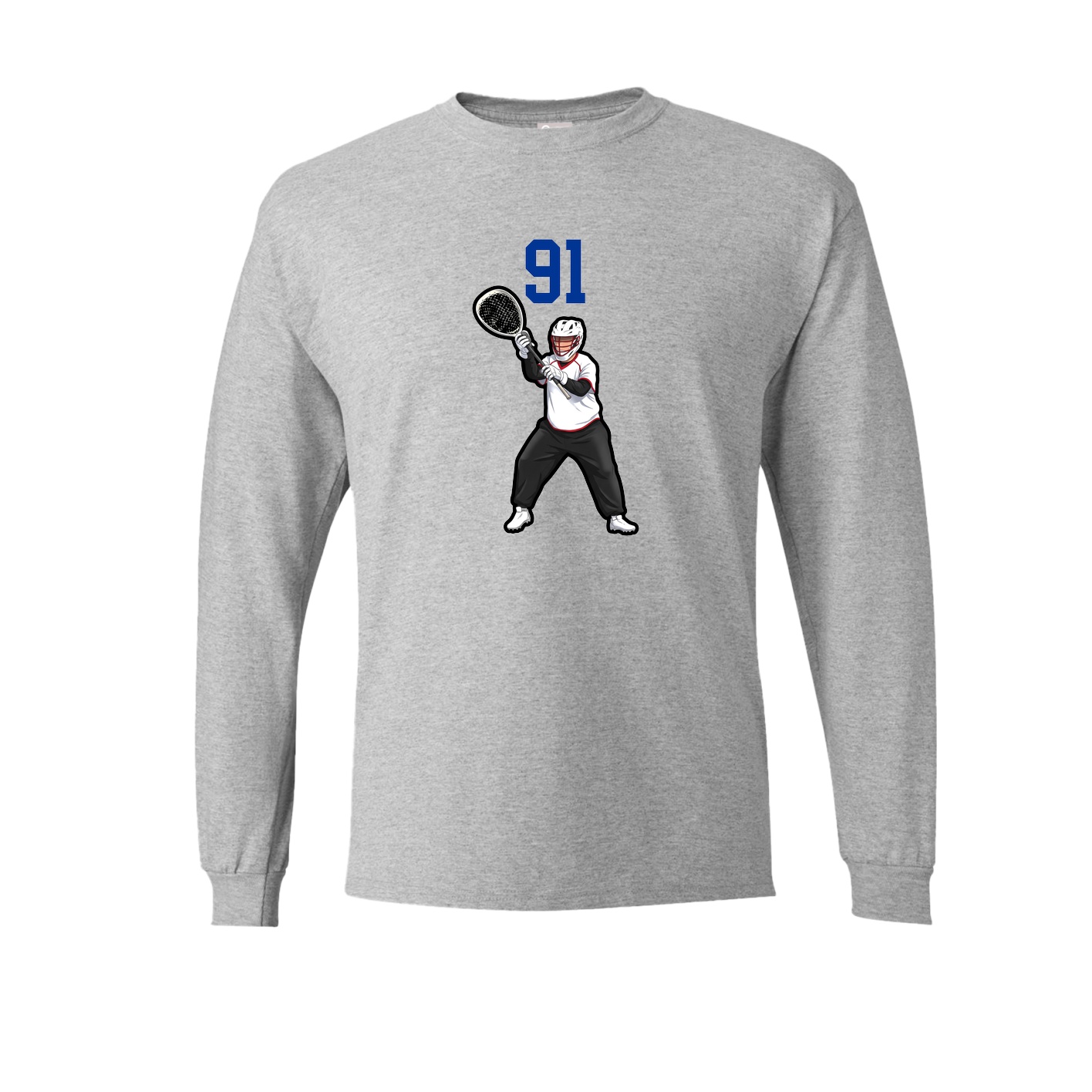 Long Sleeve Tee — Number Top in Grey