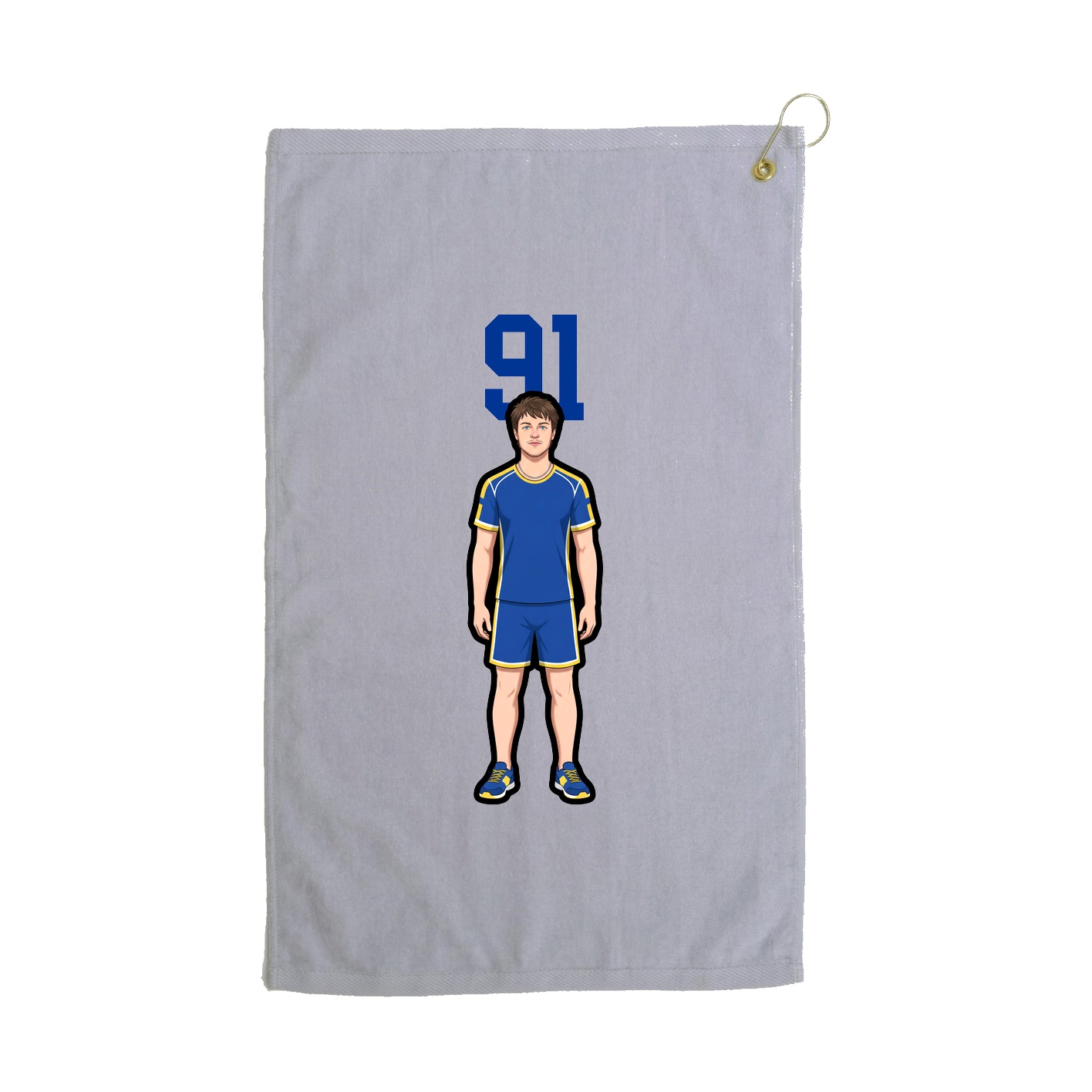 Golf Towel — Number Top in Grey
