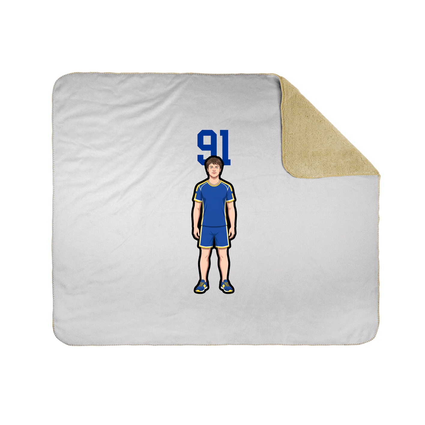 Throw Blanket — Number Top in White