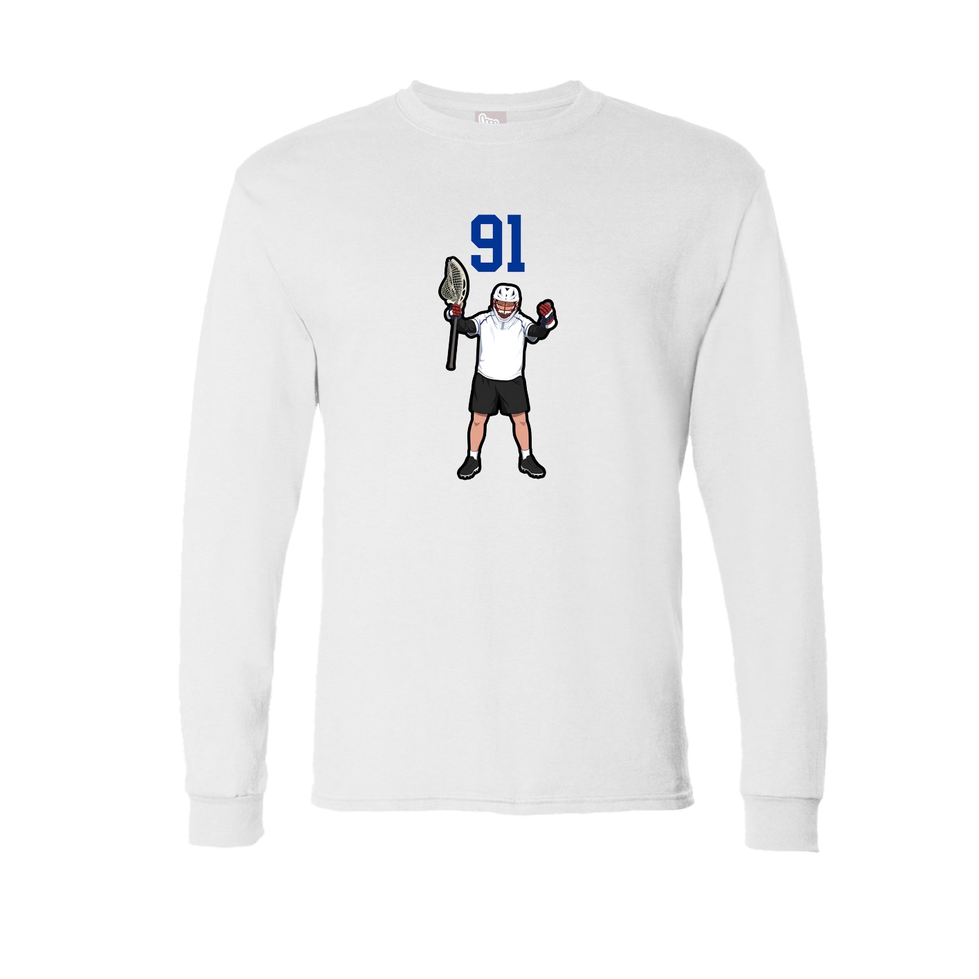 Long Sleeve Tee — Number Top in White