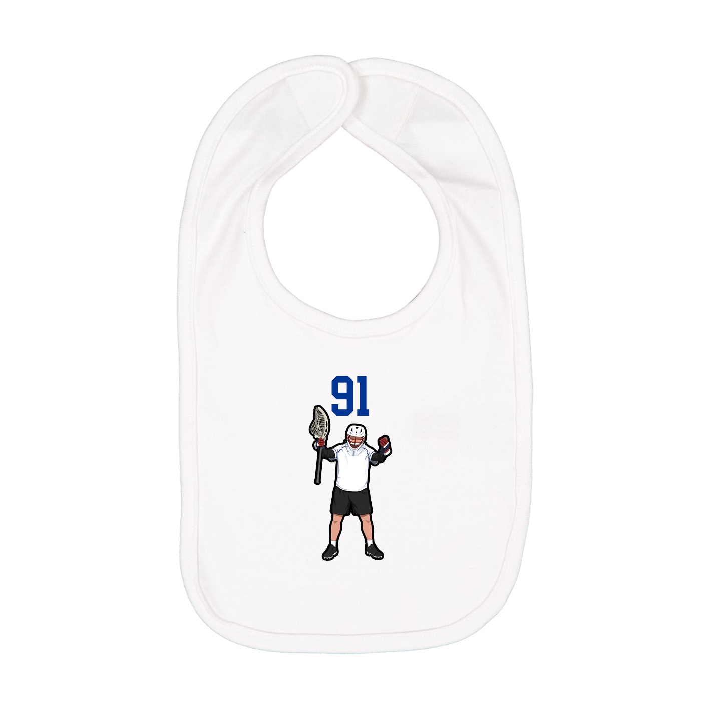 Infant Bib — Number Top in White
