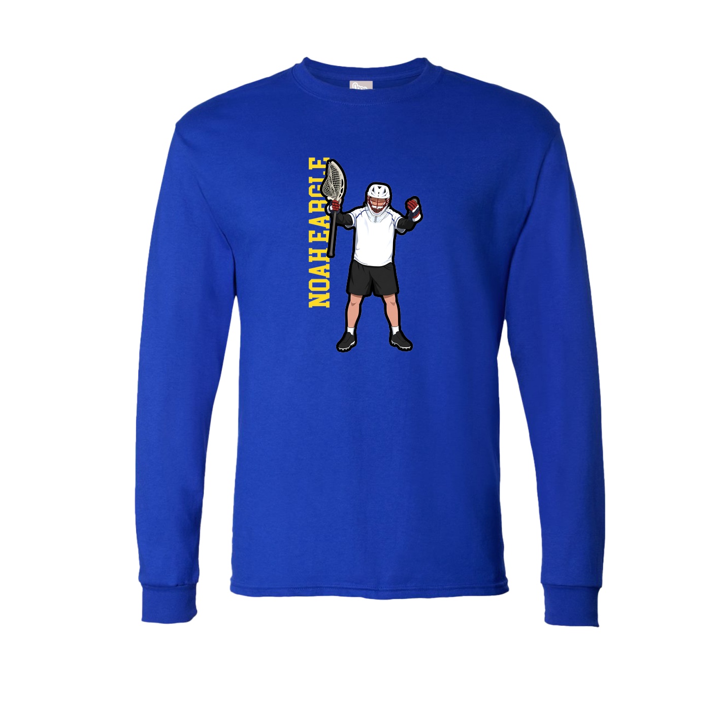 Long Sleeve Tee — Name Vertical in Royal