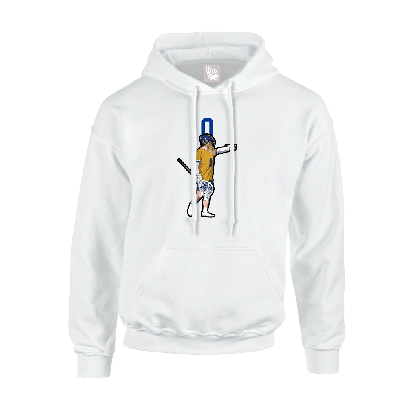 Youth Hoodie — Number Top in White