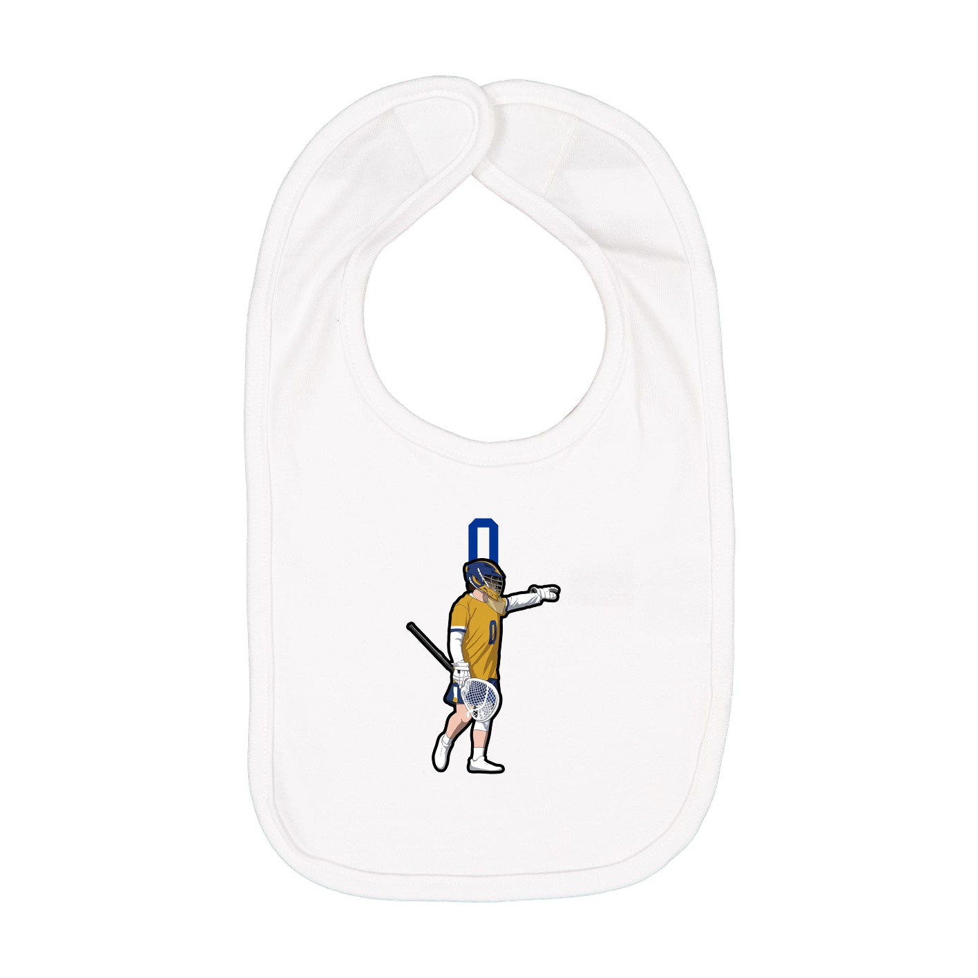 Infant Bib — Number Top in White