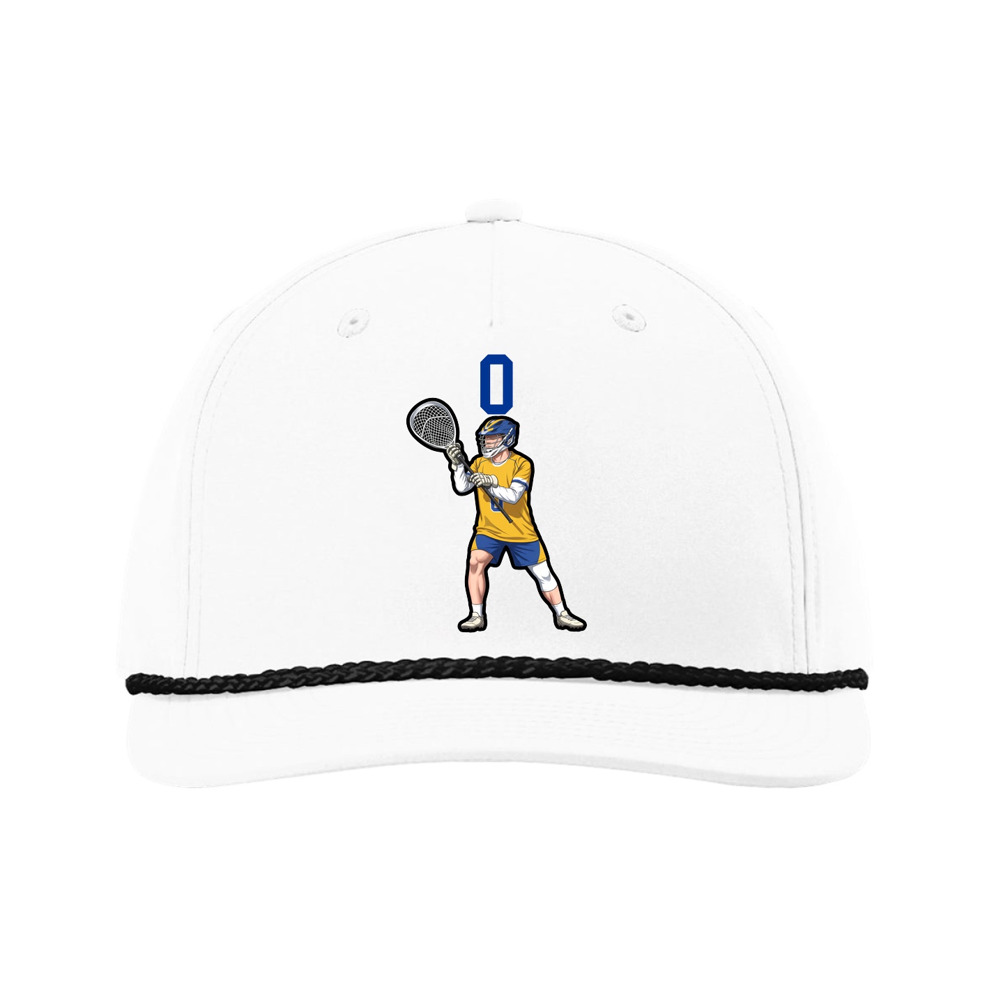 Five-Panel Classic Rope Cap — Number Top in White