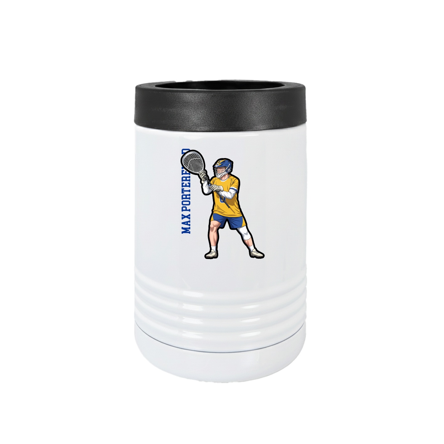 Beverage Holder — Name Vertical in White