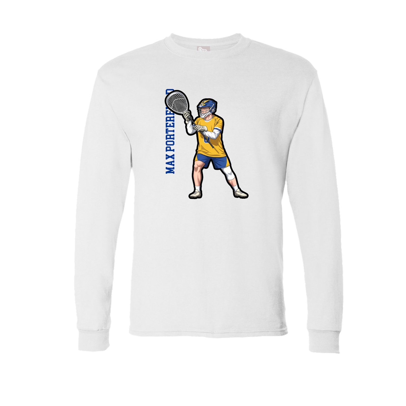 Long Sleeve Tee — Name Vertical in White