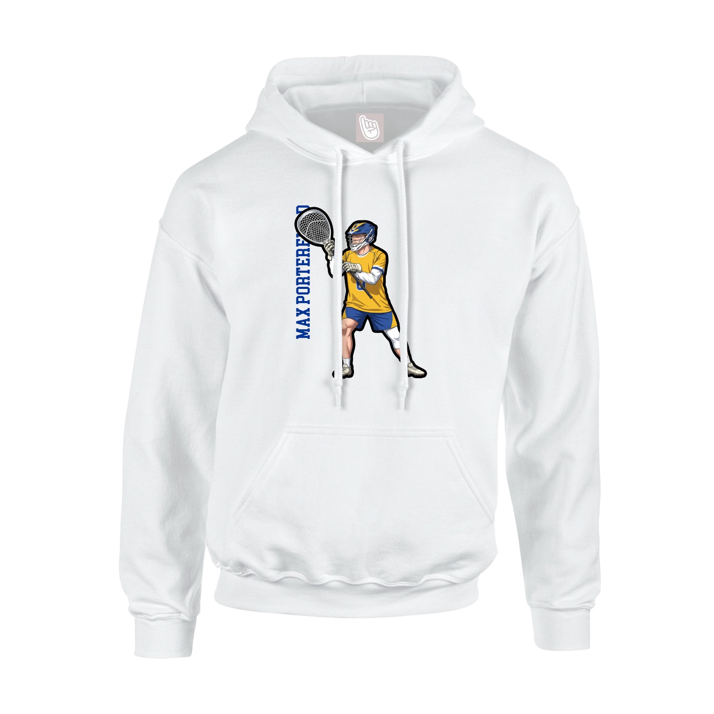 Youth Hoodie — Name Vertical in White