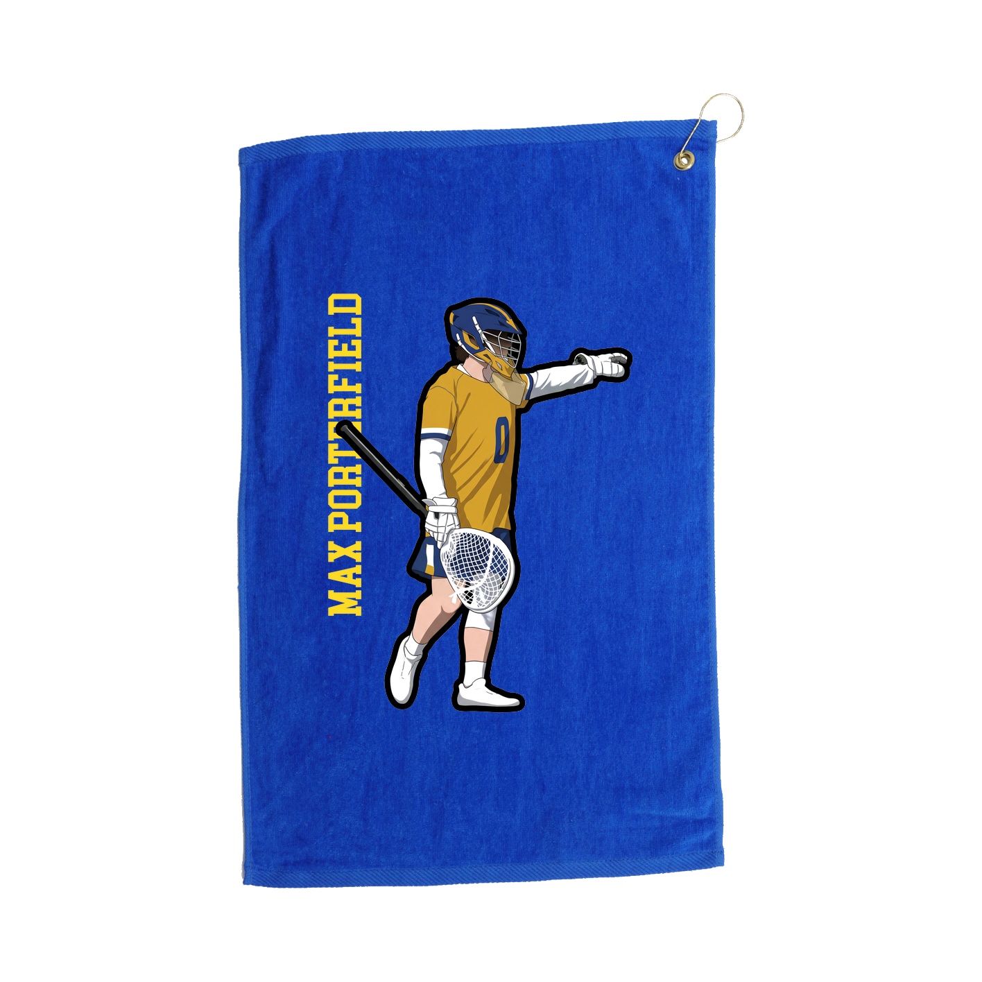 Golf Towel — Name Vertical in Royal