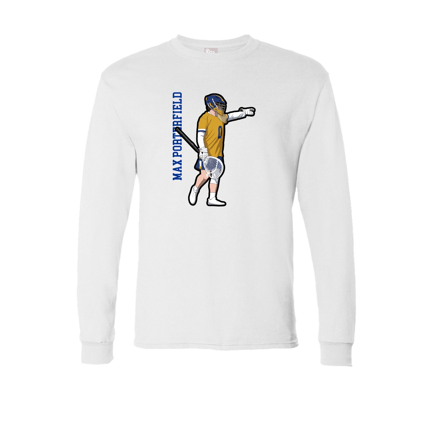 Long Sleeve Tee — Name Vertical in White