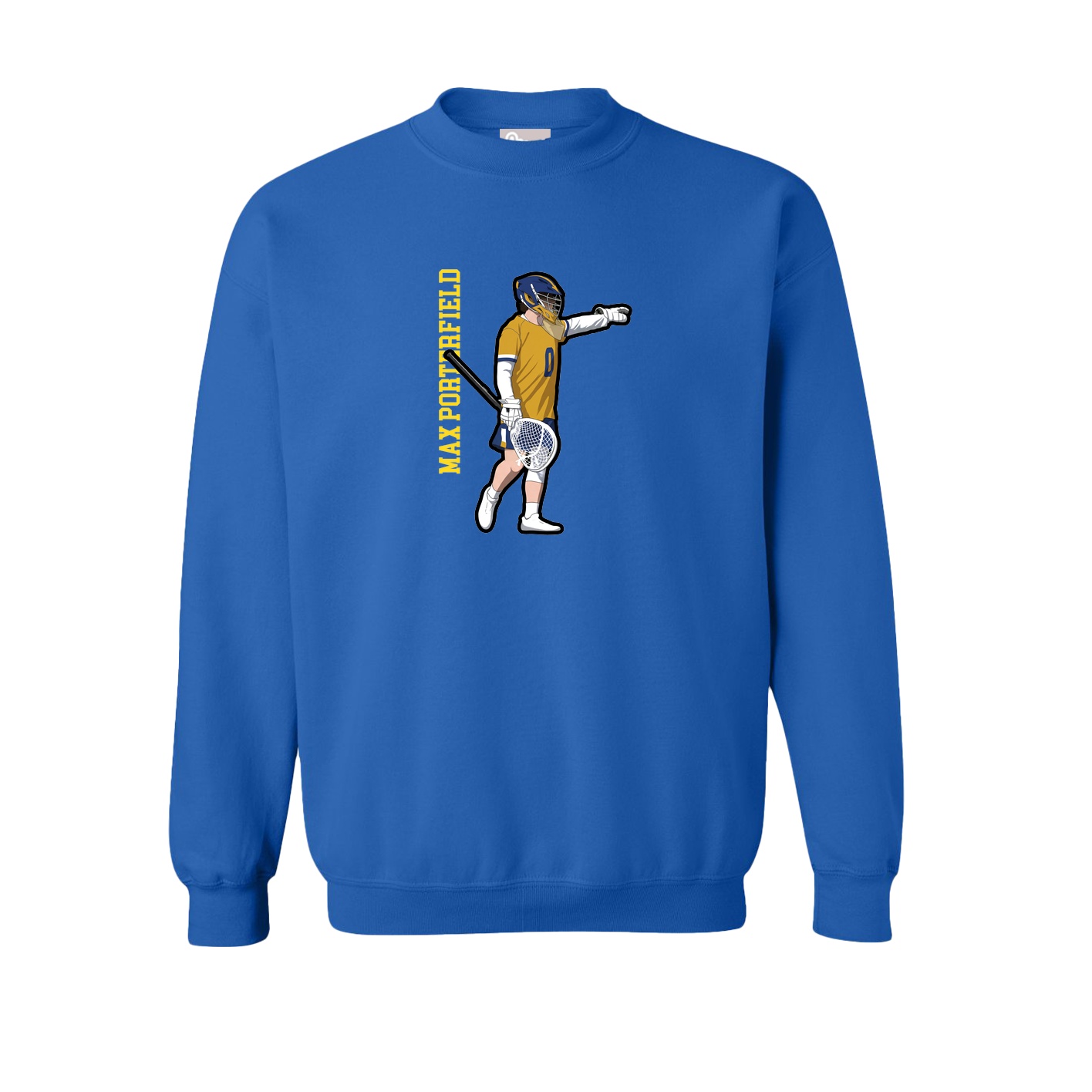 Fleece Crew — Name Vertical in Royal