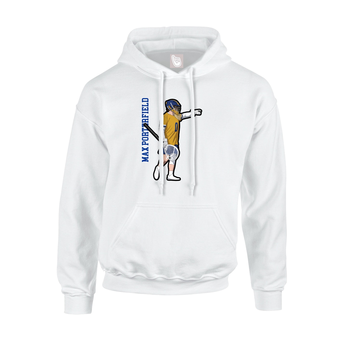Youth Hoodie — Name Vertical in White