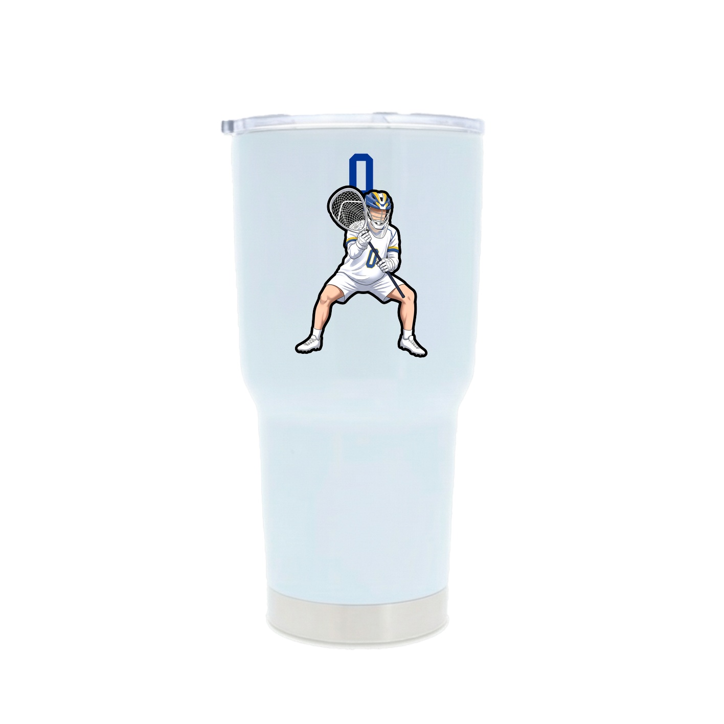 30oz Stainless Steel Tumbler — Number Top in White