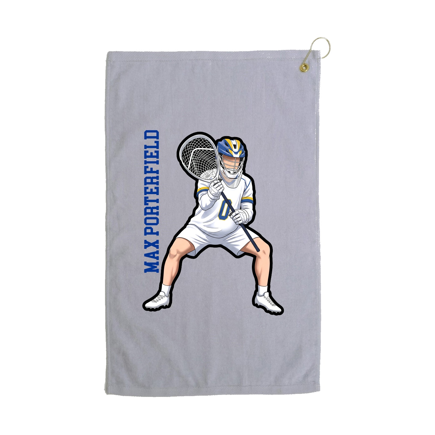Golf Towel — Name Vertical in Grey