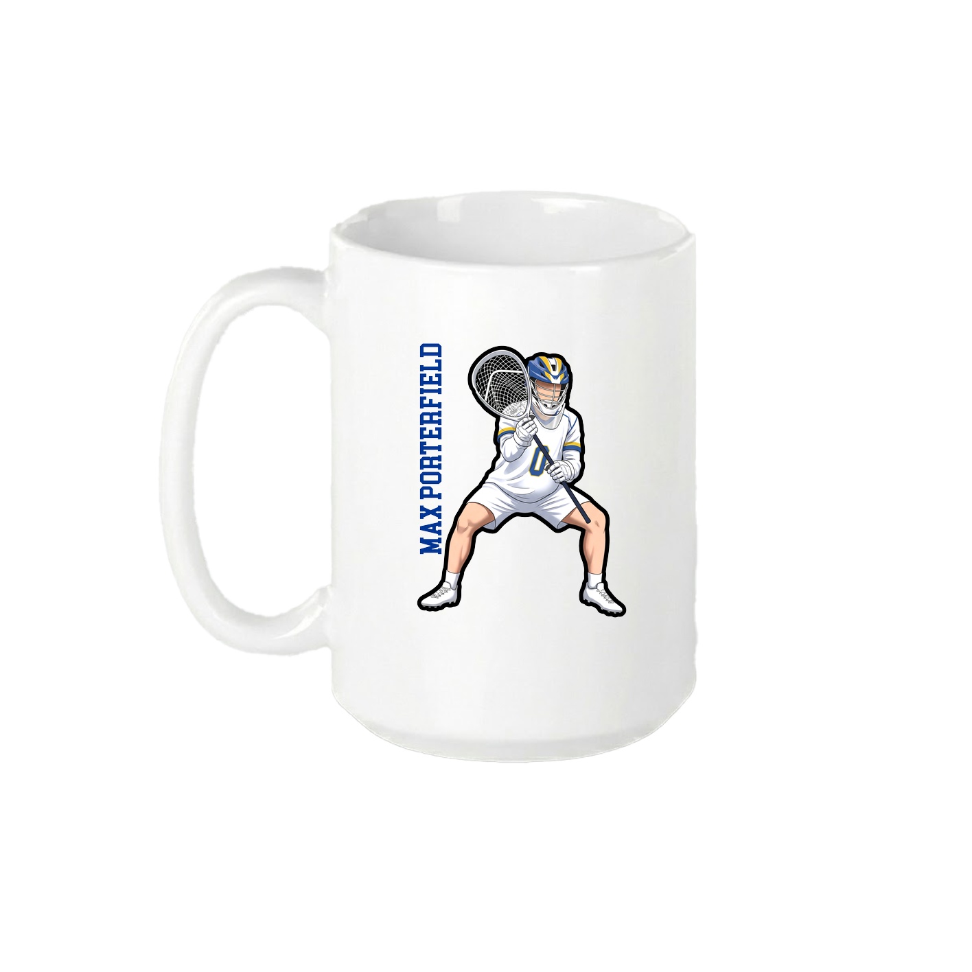 15oz Coffee Mug — Name Vertical in White