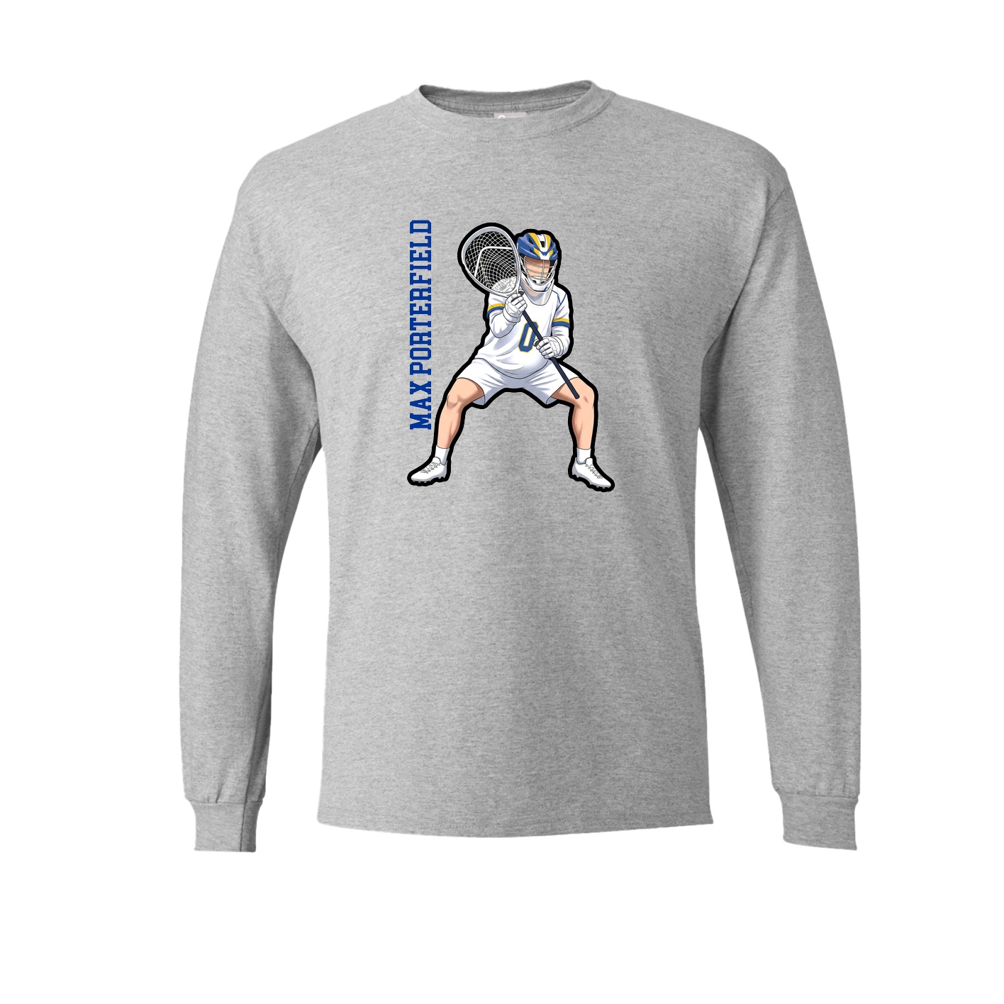 Long Sleeve Tee — Name Vertical in Grey