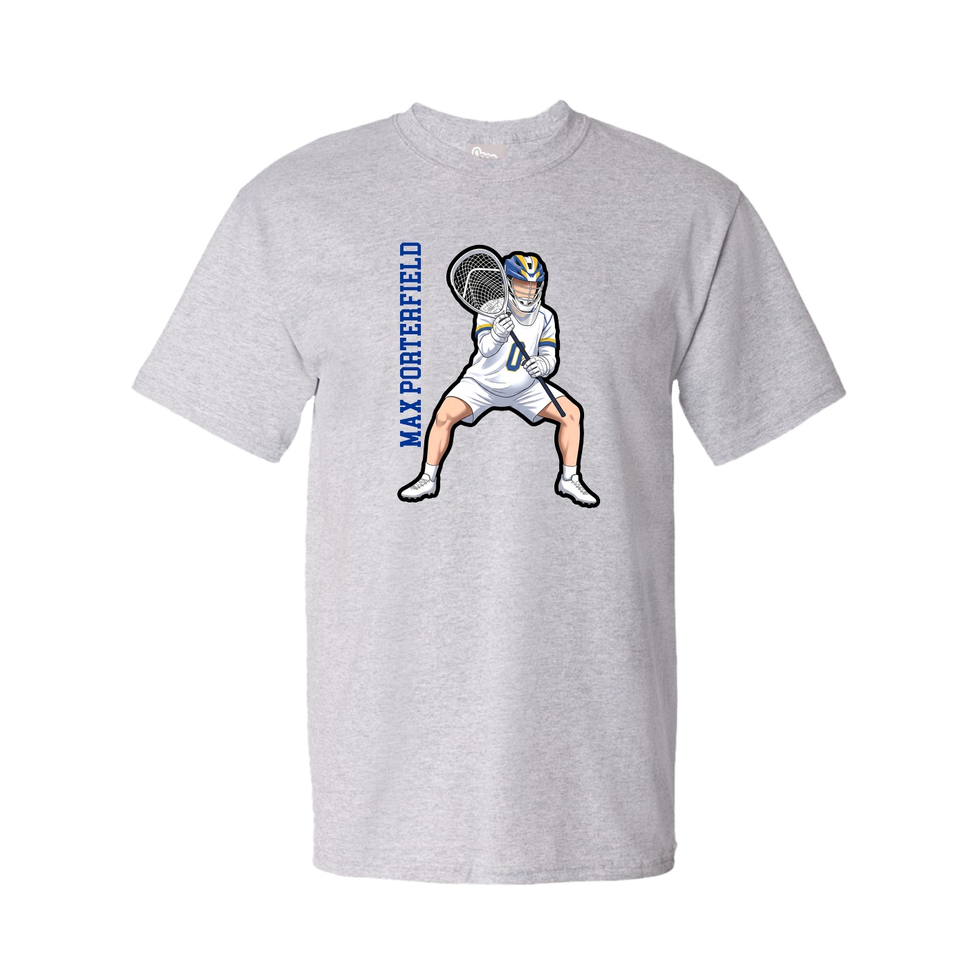 Youth Tee — Name Vertical in Grey