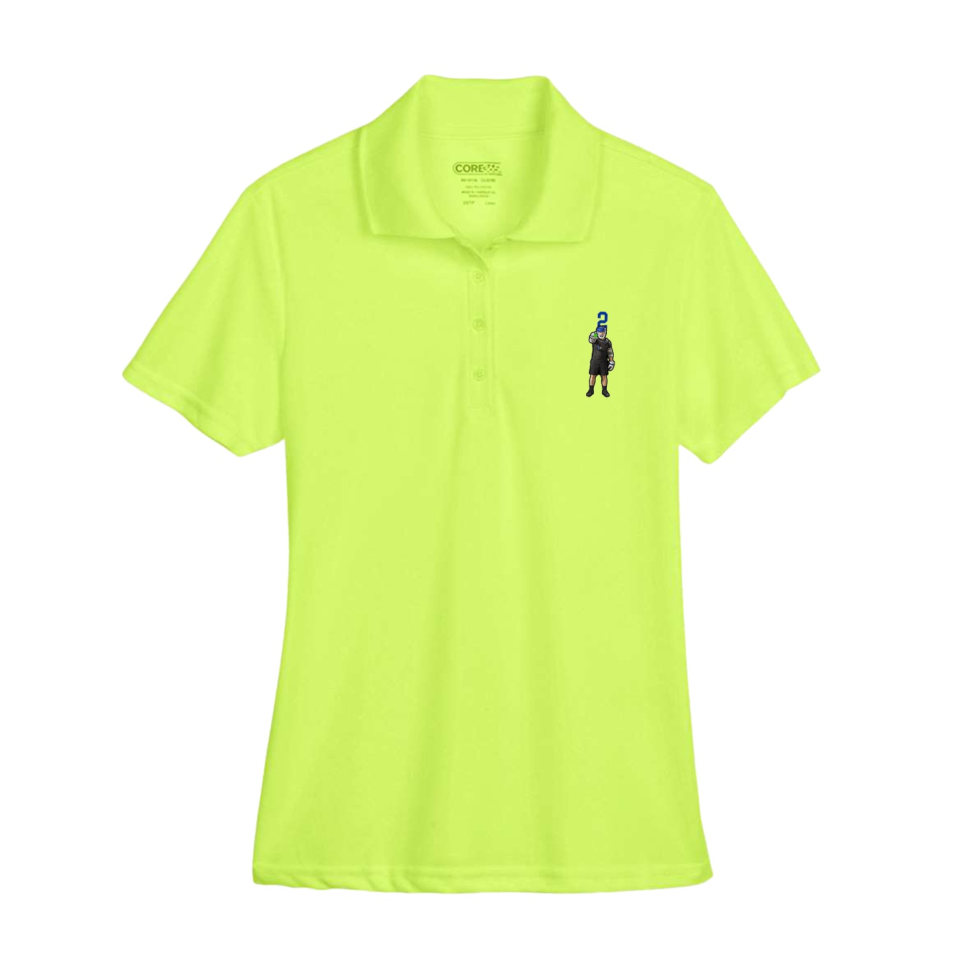Womens Performance Polo — Number Top in Yellow
