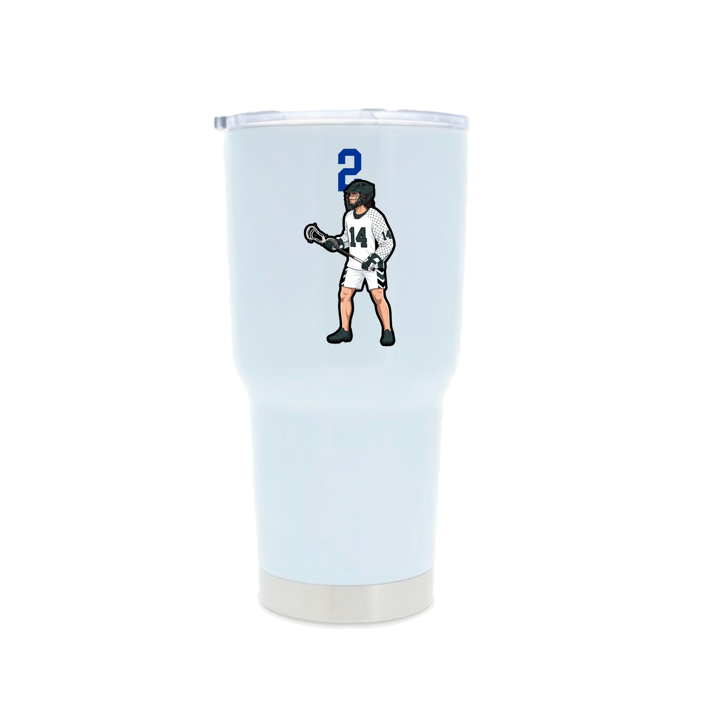 30oz Stainless Steel Tumbler — Number Top in White