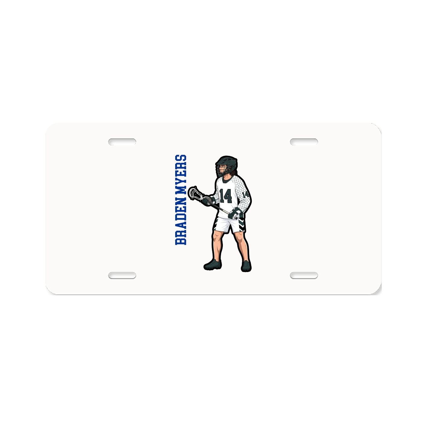 License Plate — Name Vertical in Classic