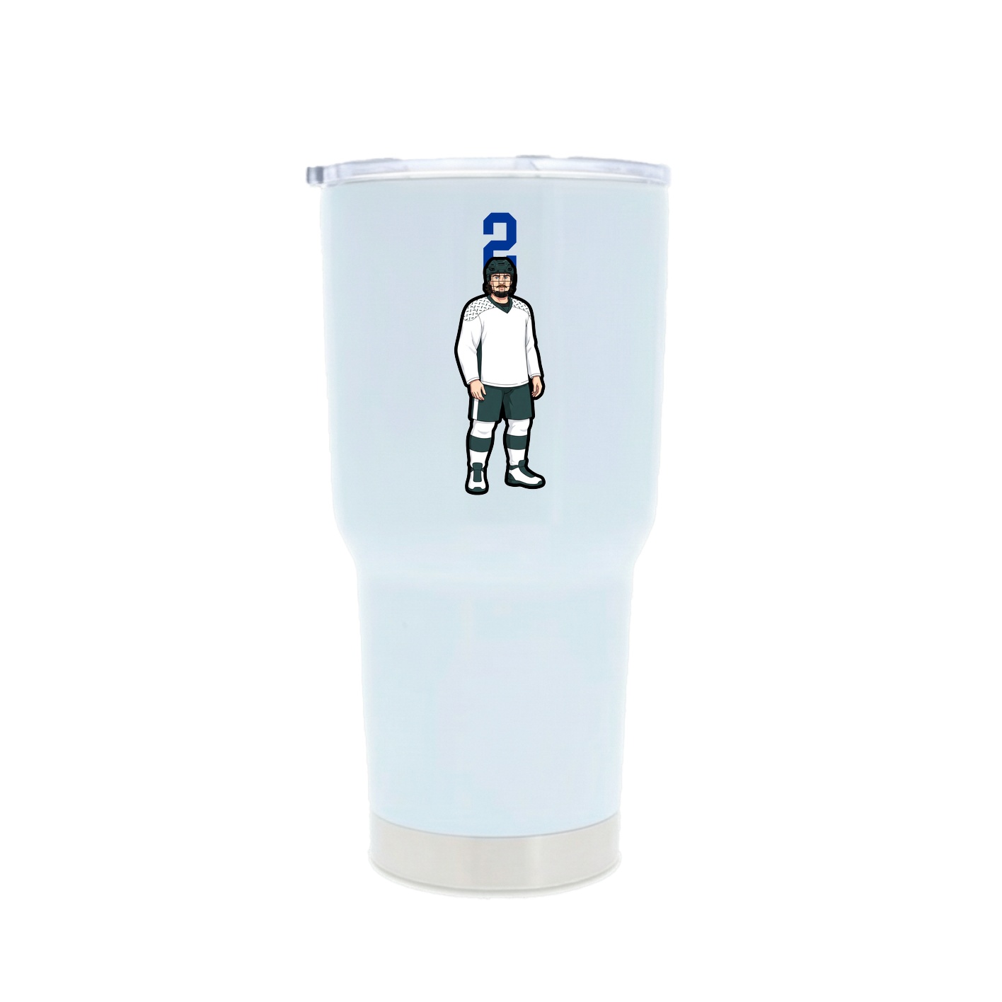 30oz Stainless Steel Tumbler — Number Top in White