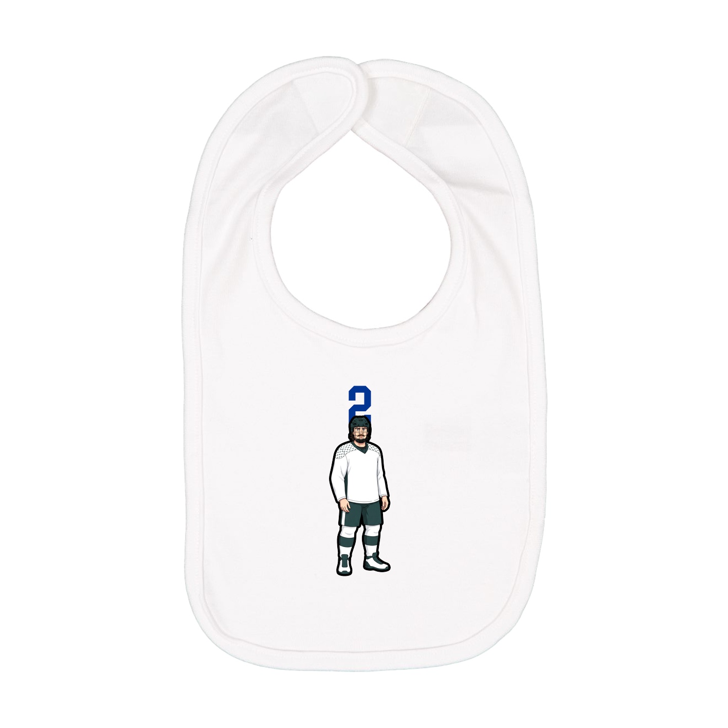 Infant Bib — Number Top in White