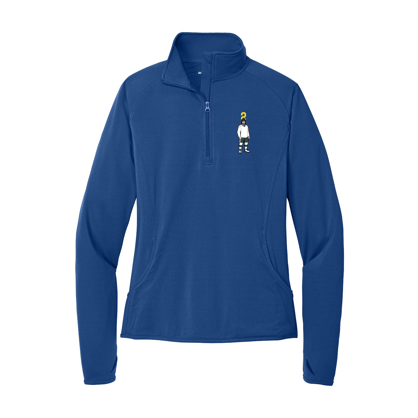 Women's Q-Zip Pullover — Number Top in Royal