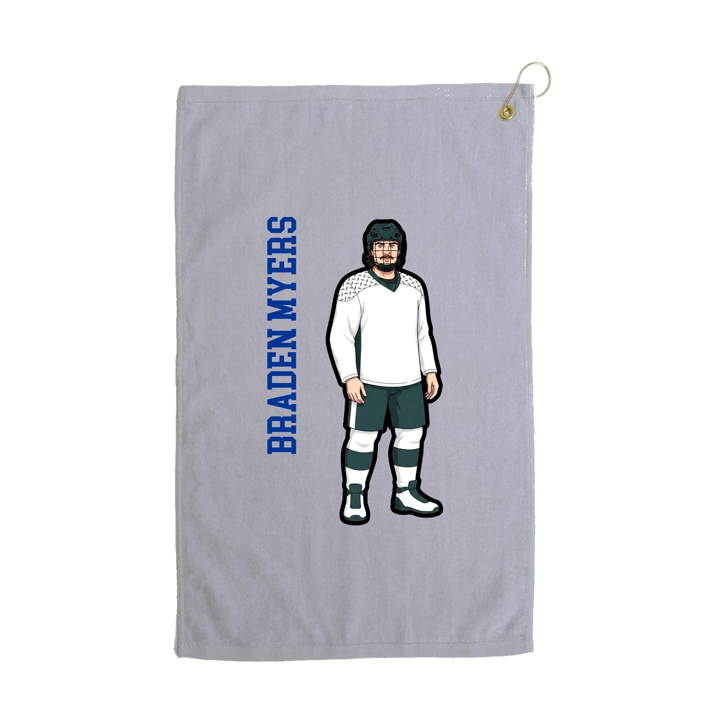 Golf Towel — Name Vertical in Grey