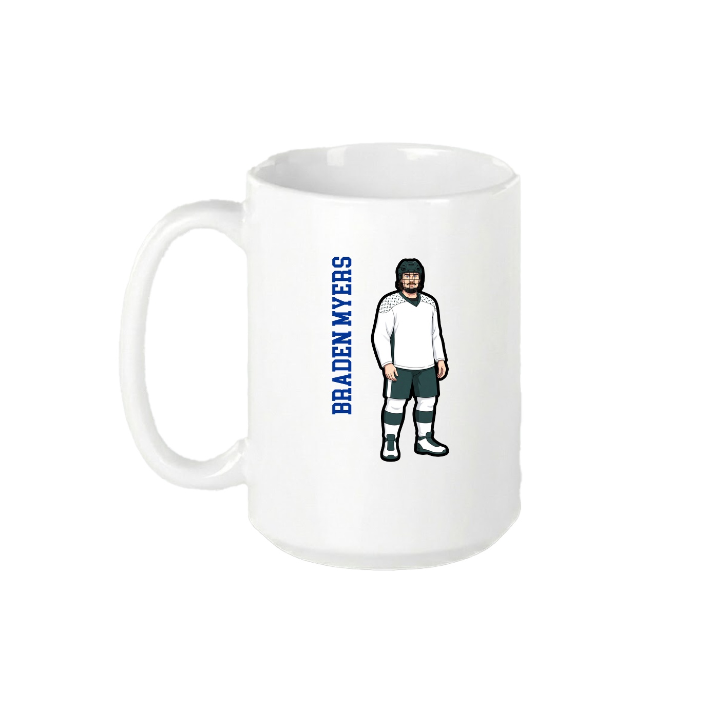 15oz Coffee Mug — Name Vertical in White