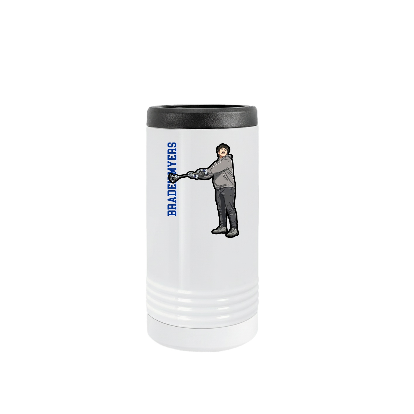 Slim Beverage Holder — Name Vertical in White