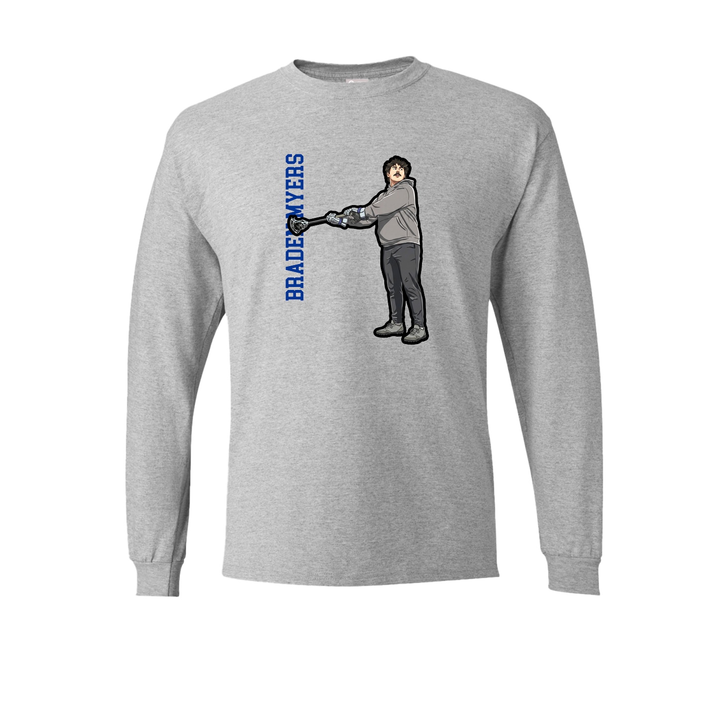 Long Sleeve Tee — Name Vertical in Grey