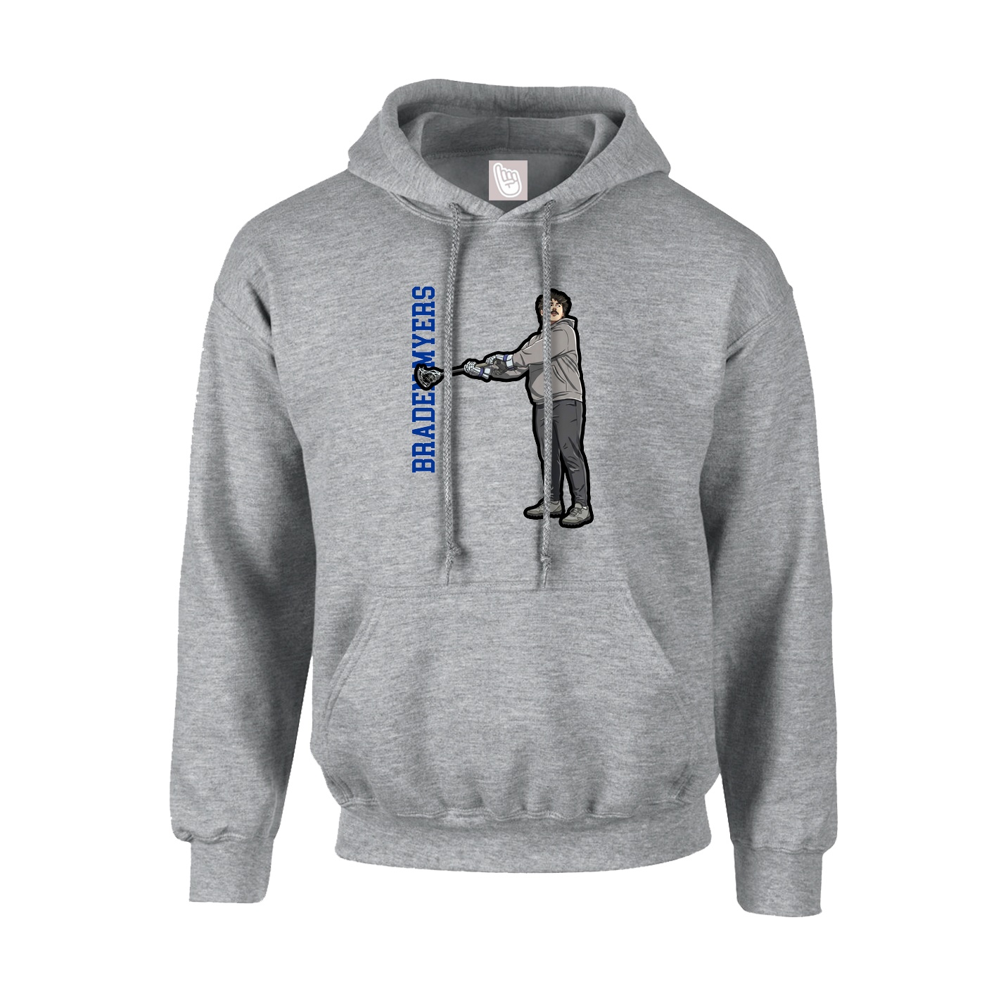 Hoodie — Name Vertical in Grey
