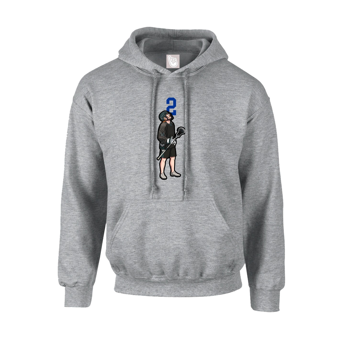Hoodie — Number Top in Grey