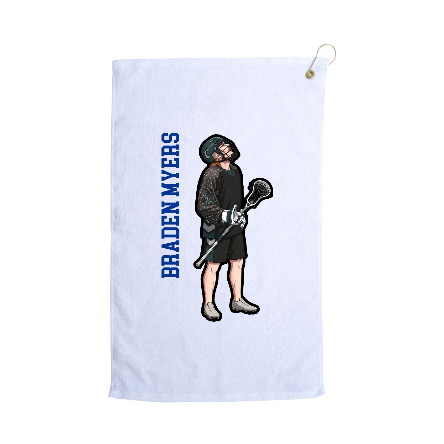 Golf Towel — Name Vertical in White
