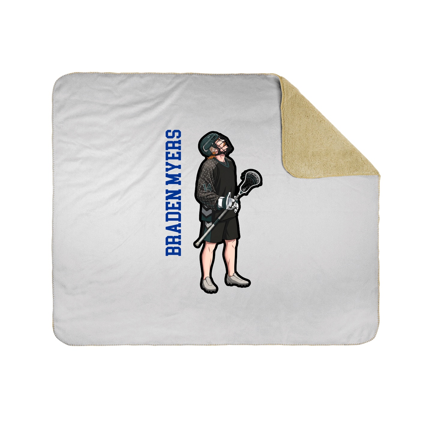 Throw Blanket — Name Vertical in White