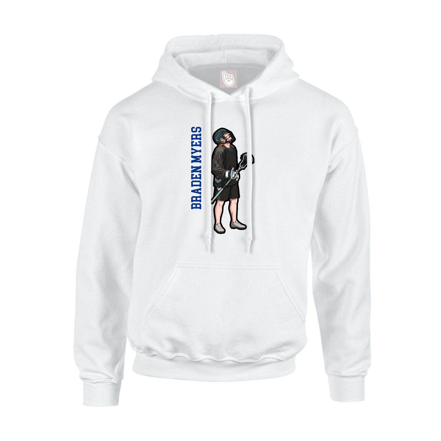 Hoodie — Name Vertical in White