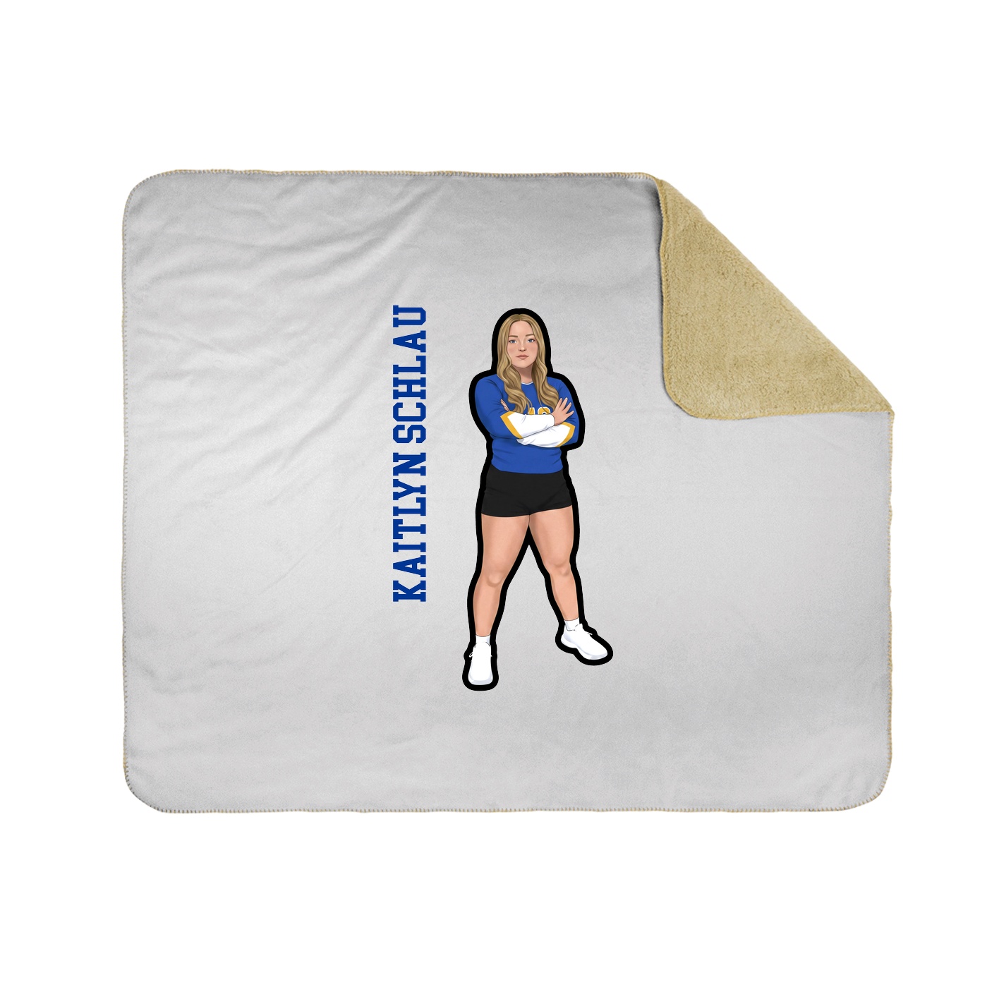 Throw Blanket — Name Vertical in White