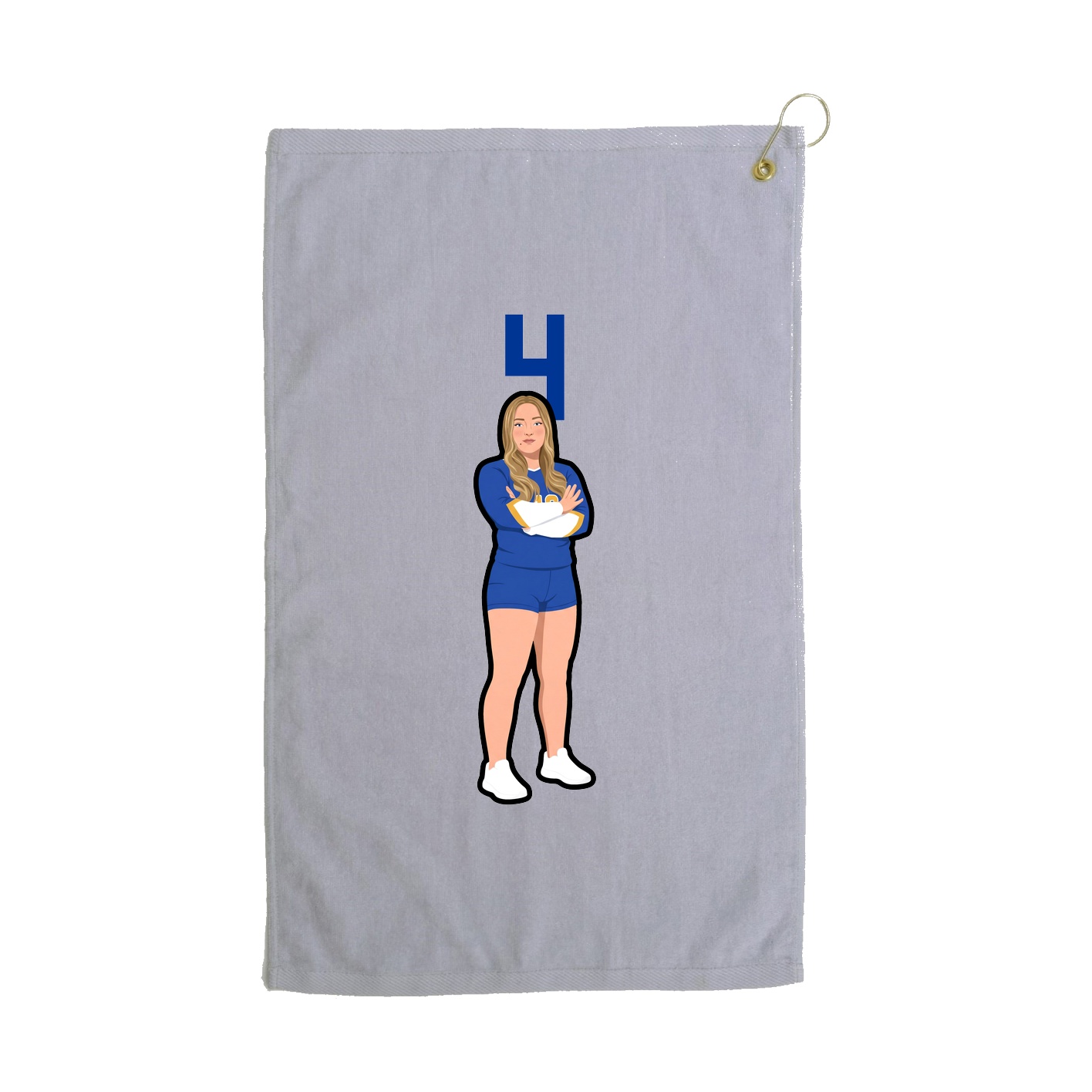 Golf Towel — Number Top in Grey