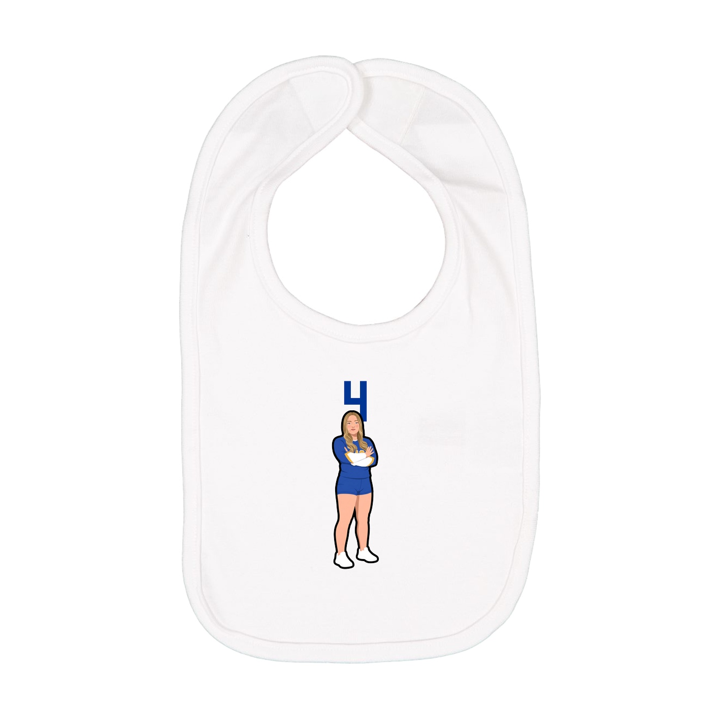 Infant Bib — Number Top in White