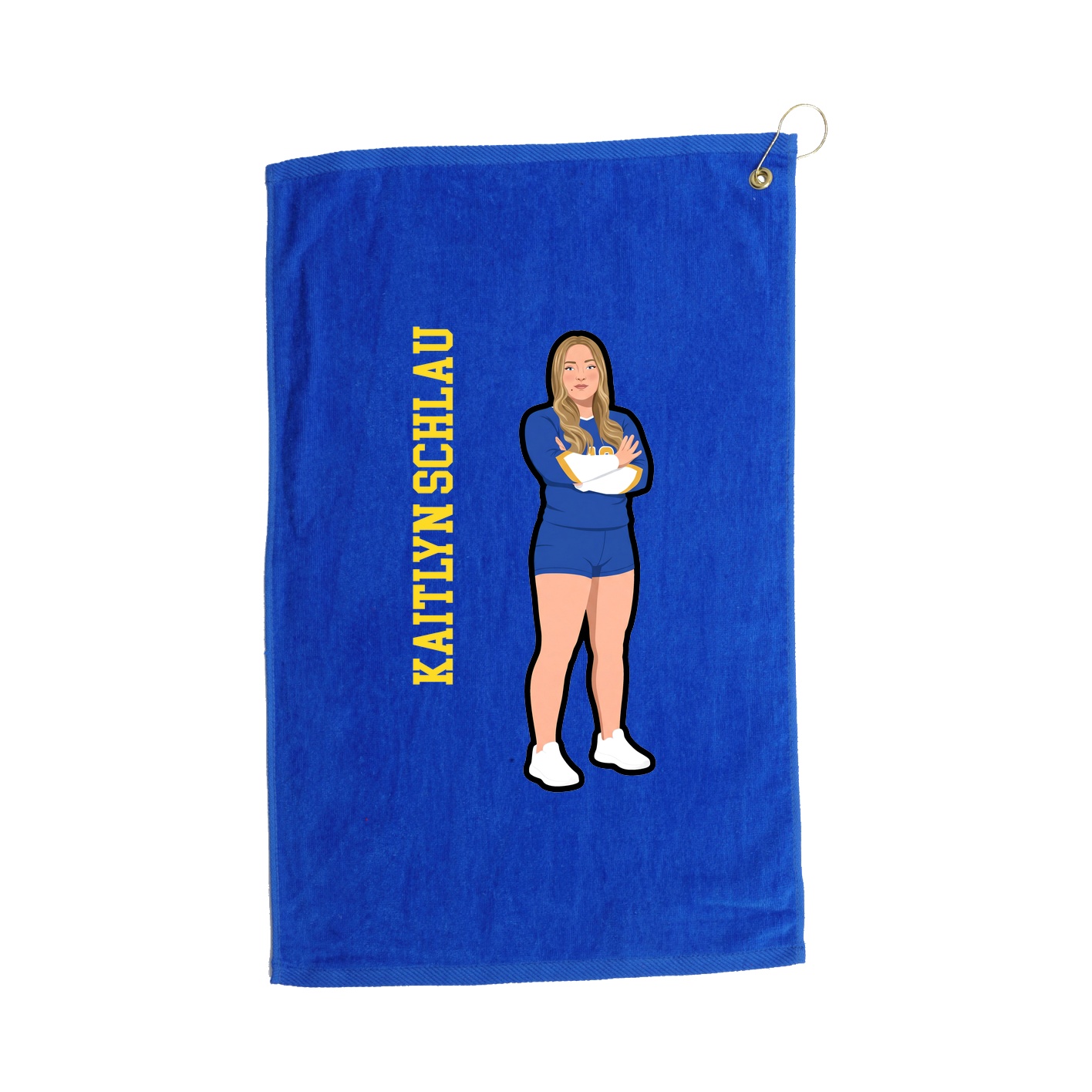 Golf Towel — Name Vertical in Royal