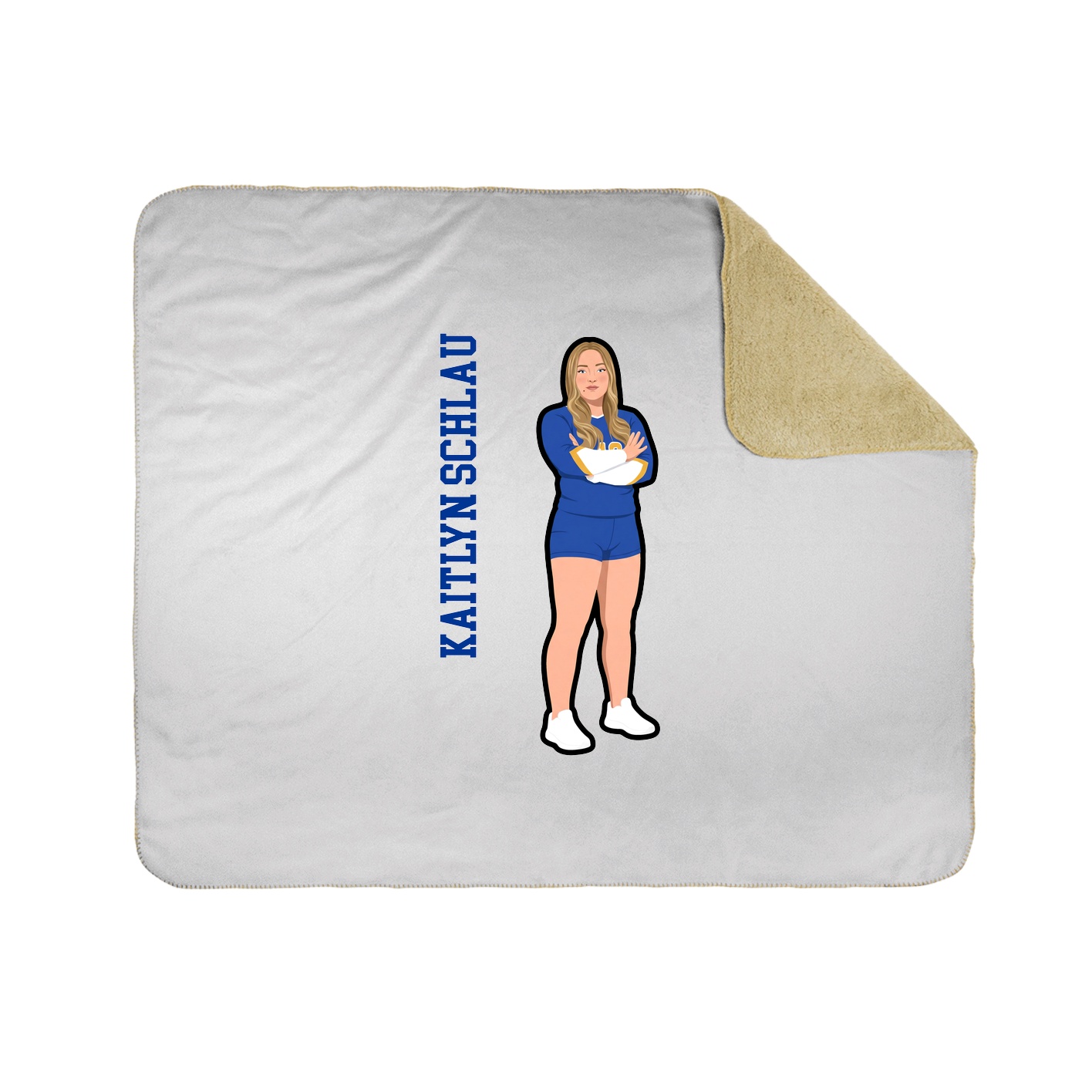 Throw Blanket — Name Vertical in White