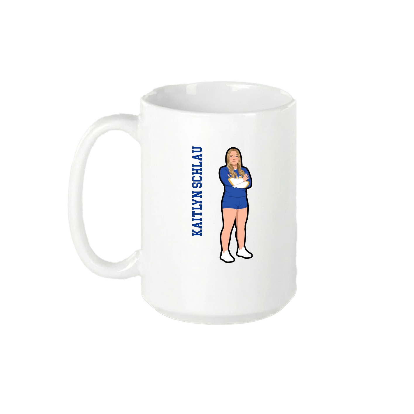 15oz Coffee Mug — Name Vertical in White