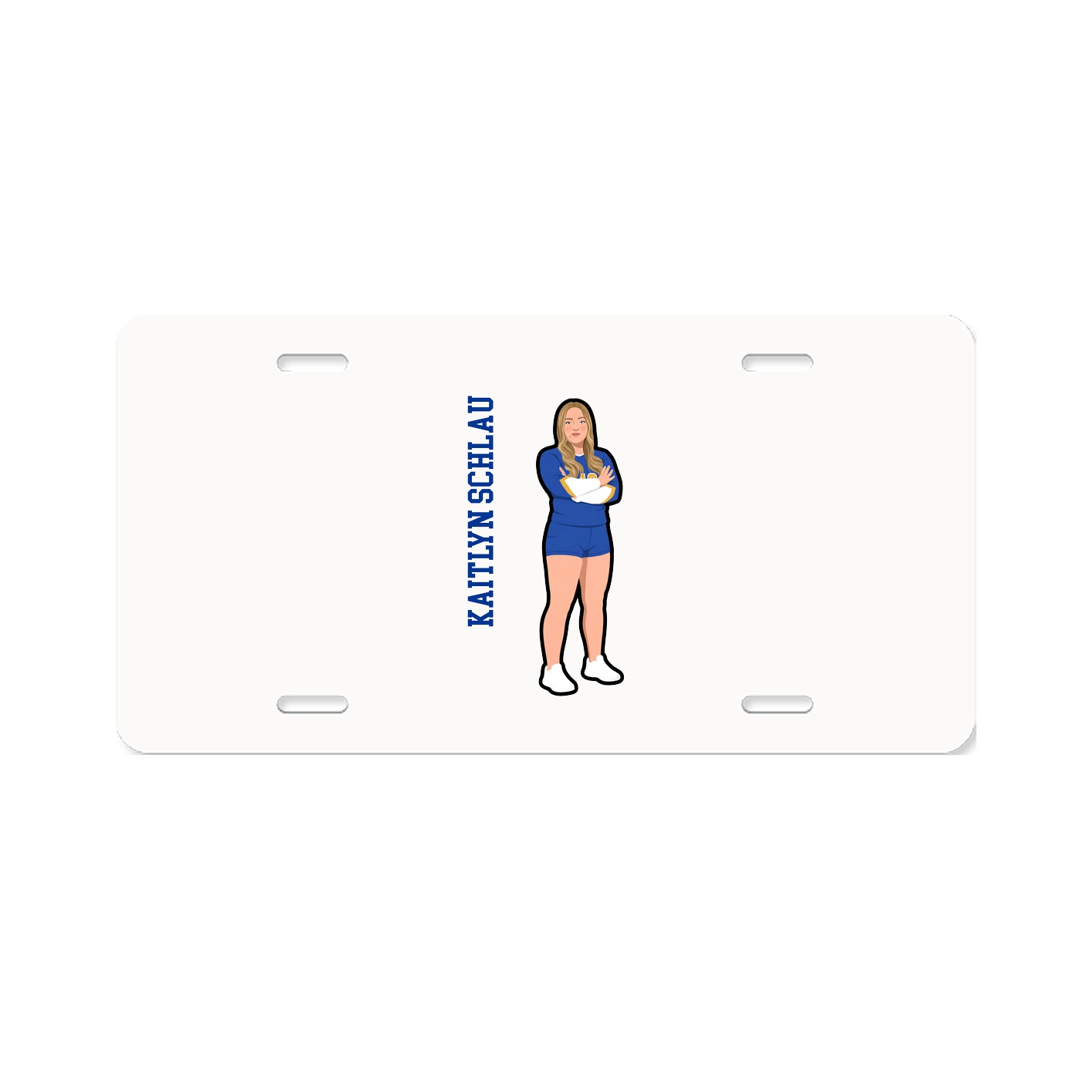 License Plate — Name Vertical in Classic